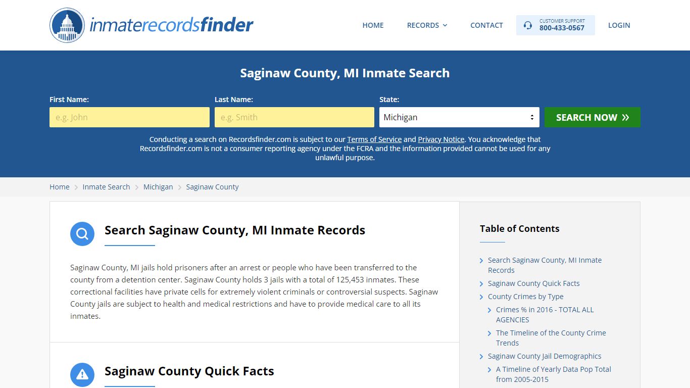 Saginaw County, MI Inmate Lookup & Jail Records Online